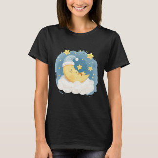 Slaap Maan en Sterren Grafische T-Shirt