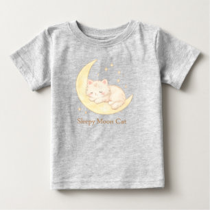 Slaap Maan Kat Cute Baby T-Shirt
