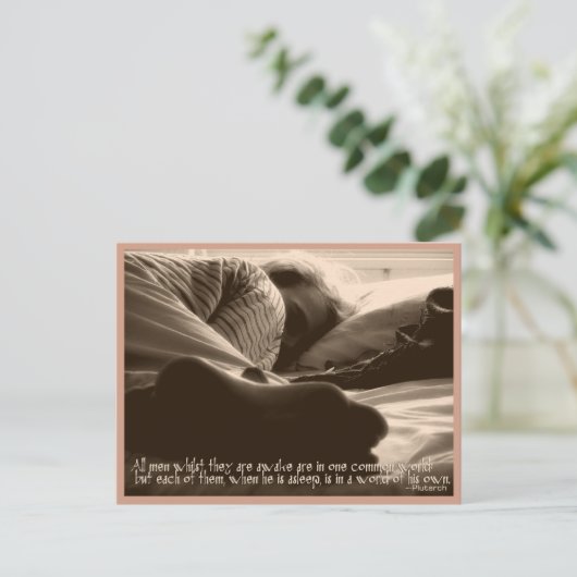 Slaap mannen Quote Briefkaart (Staand voorkant)