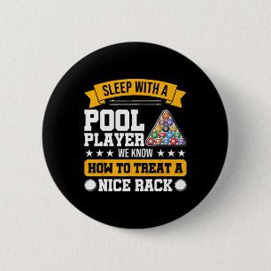 Slaap met een poolspeler - Funny Pool Player Billi Ronde Button 5,7 Cm