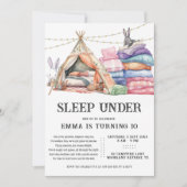 Slaap onder Leuk Boho Sleepover Verjaardagsfeest Kaart (Voorkant)