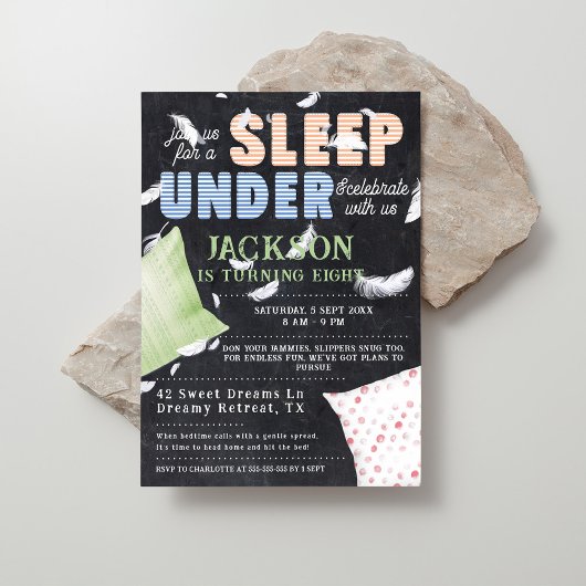 Slaap onder Schattigee Kleurrijke Sleepover Verjaa Kaart