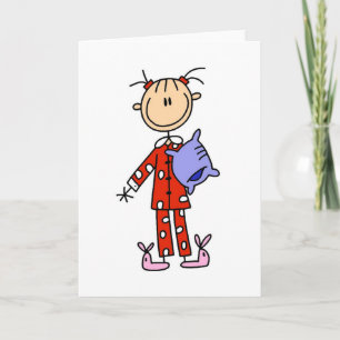 Slaap over meisje in haar pyjama Kaart