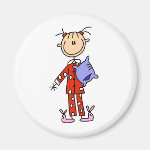 Slaap over meisje in haar pyjama magneet