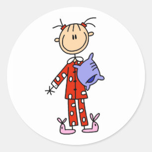 Slaap over meisje in haar pyjama Sticker