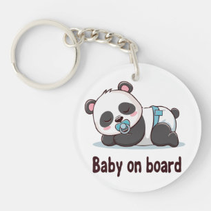Slaap Panda "Baby aan Boord" Autodecal Sleutelhanger
