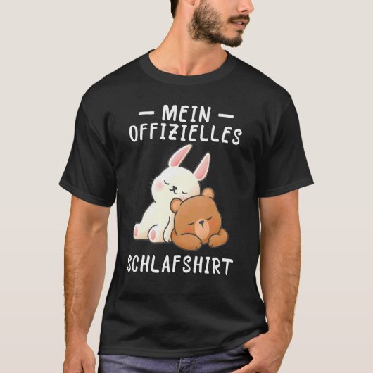 Slaap-pyjama Nightdress Rabbit Beer T-shirt (Voorkant)