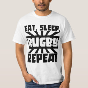 slaap rugby herhalen t-shirt