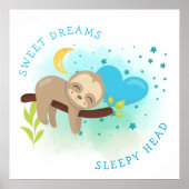 Slaap Slaap Sweet Dreams Slapy Head Baby Boy Poster (Voorkant)