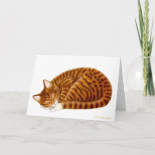 Slaap Tabby Cat Kaart