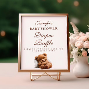 Slaap Teddybeer Luierspelbord Poster
