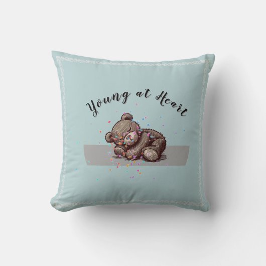 Slaap Teddybeer Worp Kussen (Voorkant)