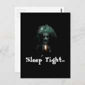 Slaap Tight... Scary Old Lady Briefkaart (Voorkant / Achterkant)
