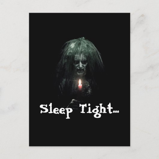 Slaap Tight... Scary Old Lady Briefkaart (Voorkant)
