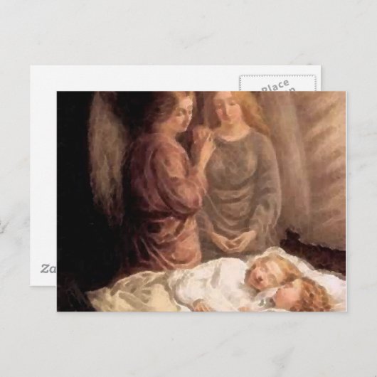 Slaap - Twee beschermengels en kinderen Briefkaart (Voorkant / Achterkant)