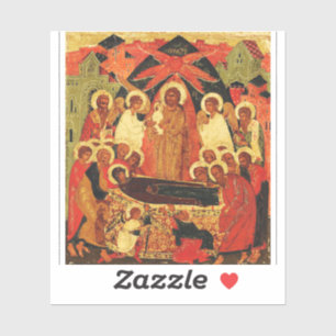 Slaap van de Moeder Gods orthodoxe icoon Sticker