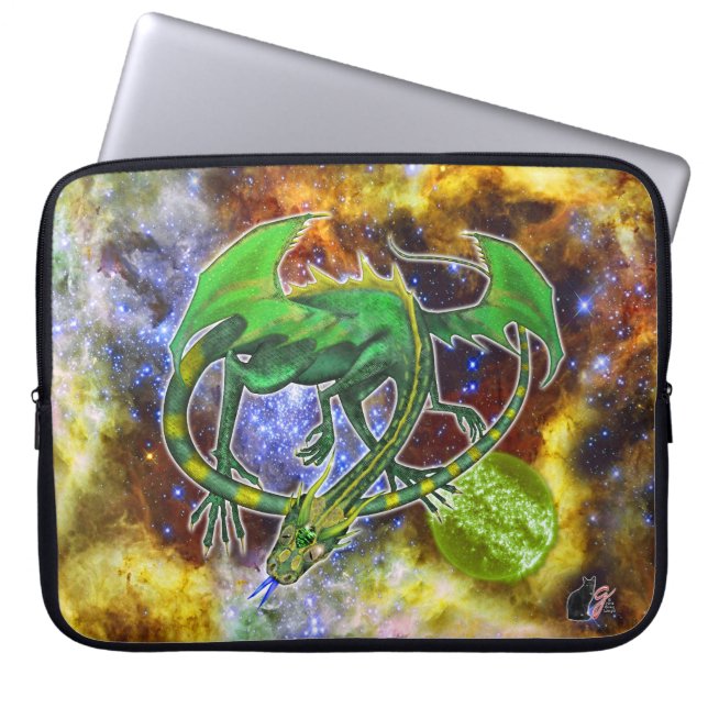 Slaap van Emerald Cosmic Dragon-laptop Laptop Sleeve (Voorkant)