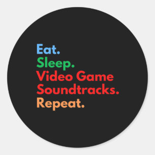 Slaap Video Game Soundtracks herhalen voor Gaming Ronde Sticker