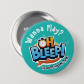 Slaap! Wanna Play Button 3" Turquoise (Voorkant /achterkant)