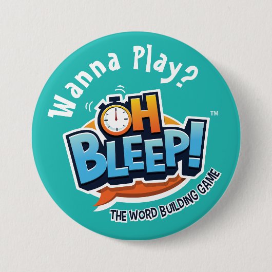 Slaap! Wanna Play Button 3" Turquoise (Voorkant)