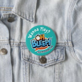Slaap! Wanna Play Button 3" Turquoise (In situ)