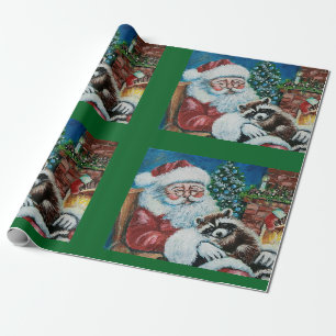 Slaap wasbeer en de kerstman cadeaupapier