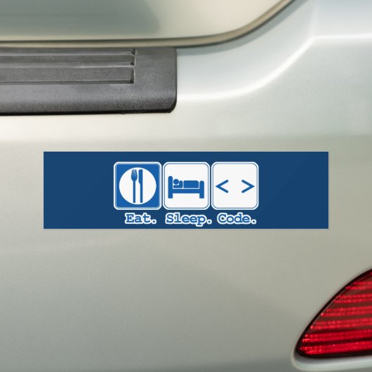slaapcode (html) bumpersticker (Op auto)