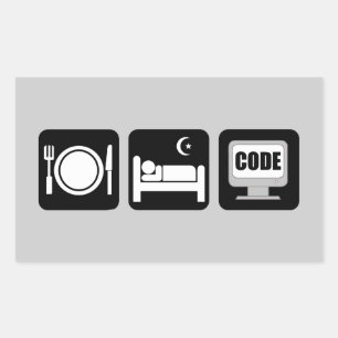 slaapcode rechthoekige sticker