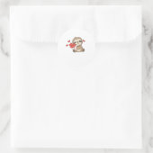 Slaapdieren met hart en vaatvrije dieren ronde sticker (Tas)