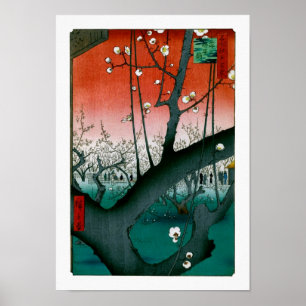 Slaapdragon Plum, Kameido Hiroshige Fine Art Poster