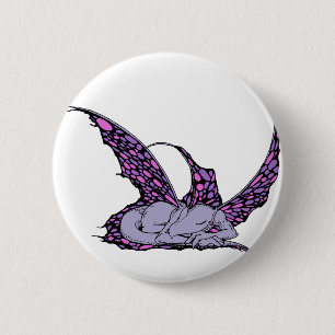 Slaapdragonette (Paarse) Buttonnen Ronde Button 5,7 Cm