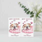 Slaapdronken Bulldog Jongen Valentijnskaart voor i Briefkaart (Staand voorkant)
