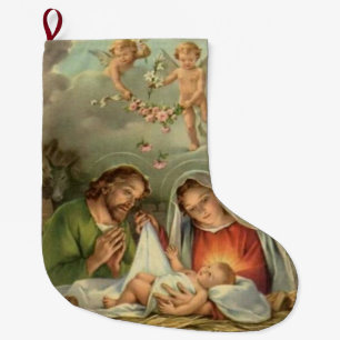 Slaapelijke kerstfamilierelatie Jezus Joseph Grote Kerstsok