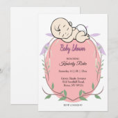 Slaapend Baby Baby shower Kaart (Voorkant / Achterkant)