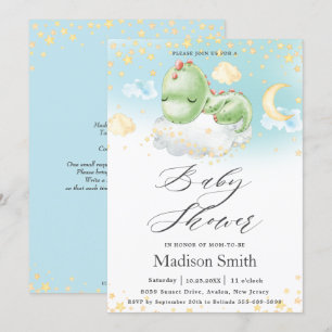 Slaapend Baby Dinosaur Cute Boy Baby shower Kaart