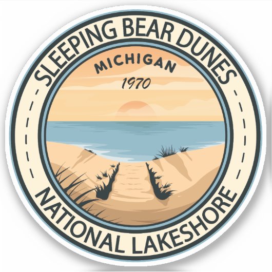 Slaapend Beer Dunes National Lakeshore Michigan Sticker (Voorkant)