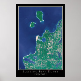Slaapend Beer Dunes National Lakeshore Satellite Poster
