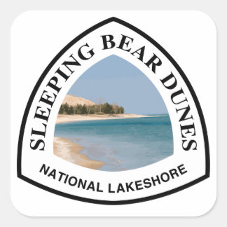 Slaapend Beer Dunes National Lakeshore Vierkante Sticker
