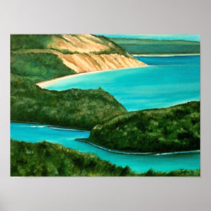 Slaapend Beer Dunes schilderen Poster