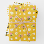 Slaapend bijenpatroon Cartoon Inpakpapier Vel (In situ)