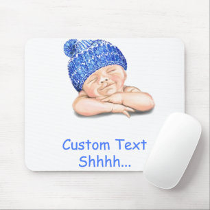 Slaapend fijn glimlachend, fijn Baby - pas aan Muismat