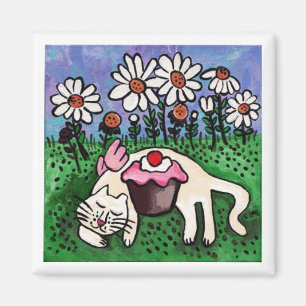 Slaapend Kat Angel Magnet Magneet