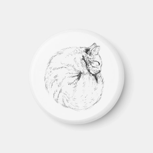 Slaapend Kat Magnet Magneet (Voorkant)