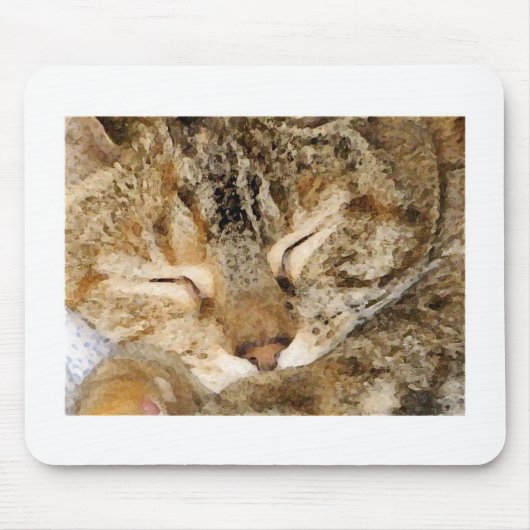 Slaapend Kat Mousepad Muismat (Voorkant)