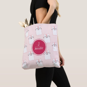Slaapend Kat Patroon Monogram Draagtas
