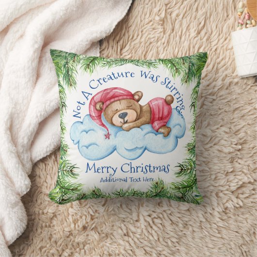 Slaapend kerstBeer Sierkussen (Deken)