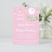 Slaapend Koala Baby shower Roze Kaart (Staand voorkant)