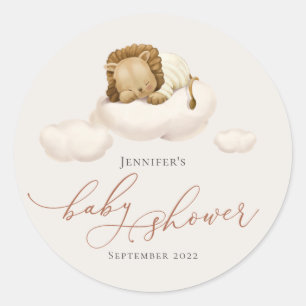 Slaapend Lon Genderneutraal Ronde Sticker