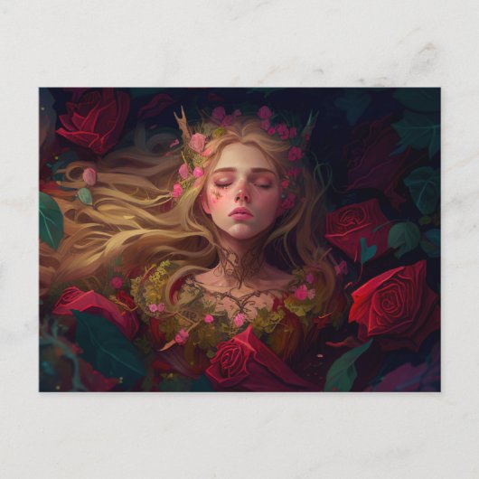 Slaapend sprookje briefkaart (Voorkant)