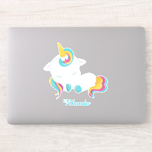 Slaapend Unicorn Charm Sticker